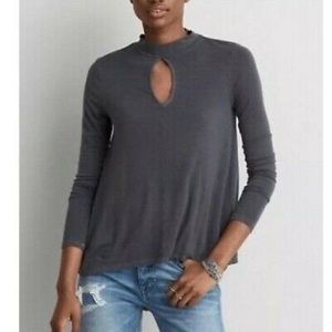 BLUE American Eagle Keyhole turtleneck sweater